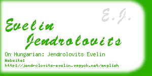 evelin jendrolovits business card